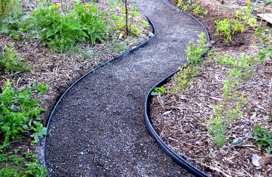Walk On Bark Outlasts Gravel On A Wet Winter Path